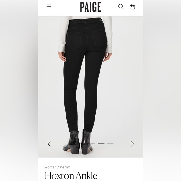 PAIGE Hoxton Ankle black jean - Picture 2 of 9